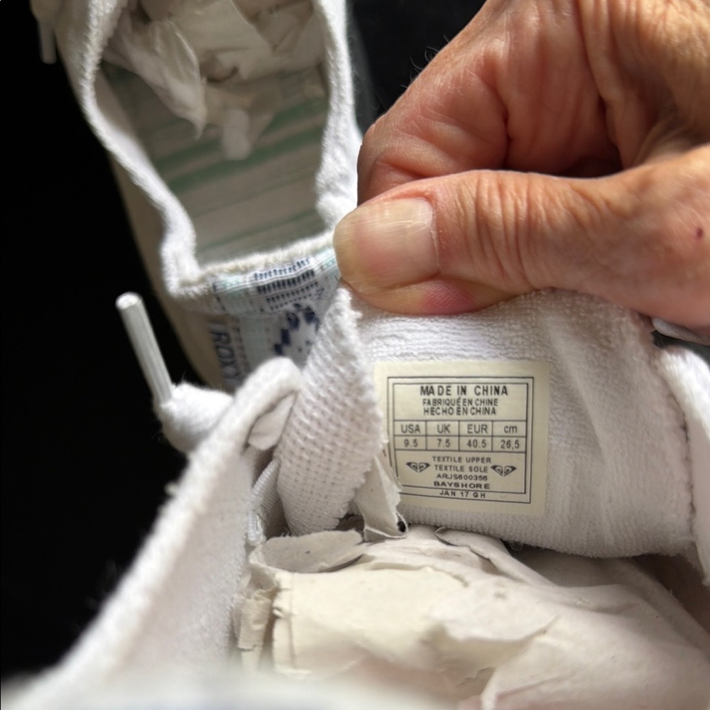 ROXY White Canvas SLIP-on Sneakers - Picture 3 of 7